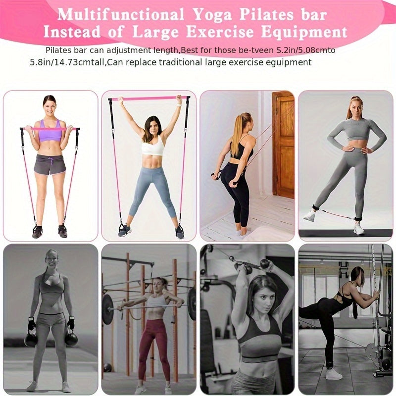 12pcs Pilates Bar Kit with 4 Resistance Bands (160LBS) for Home Gym, Yoga, Squats, And Full Body Shaping - Workout for Legs, Glutes, Waist, And Arms
