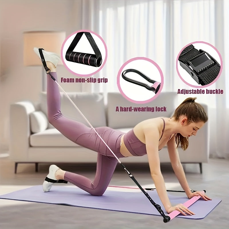 12pcs Pilates Bar Kit with 4 Resistance Bands (160LBS) for Home Gym, Yoga, Squats, And Full Body Shaping - Workout for Legs, Glutes, Waist, And Arms