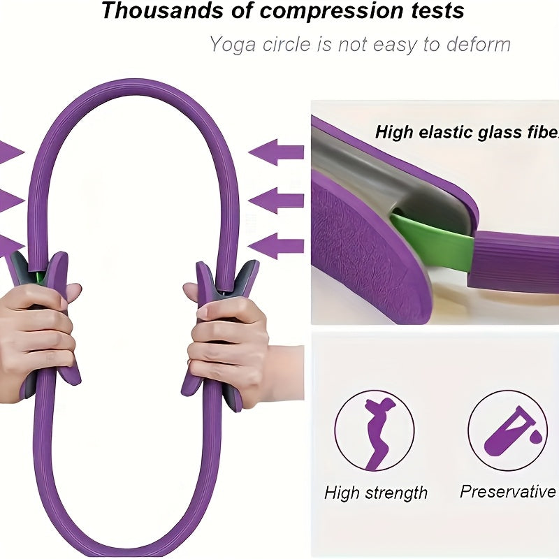 [8pcs Premium Yoga Set] 7pcs Premium Non-Slip Yoga Pilates Set | Exercise Rings for Flexibility And Strength Training, Home Fitness Equipment for Toning