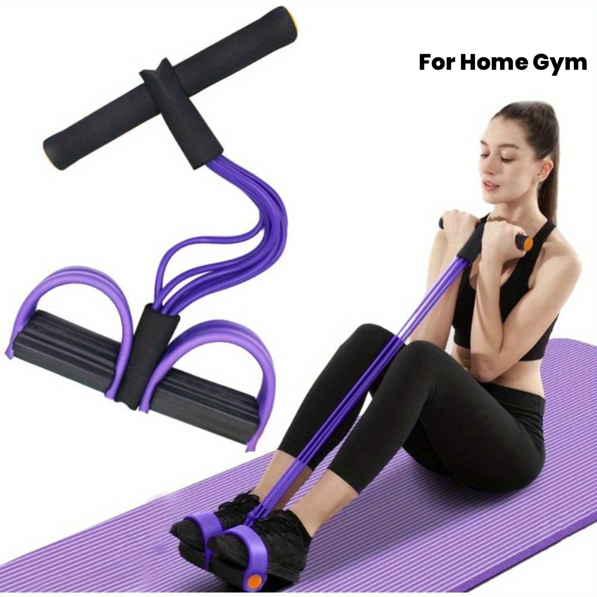 Upgraded High-Tension Resistance Band Six-Tube - Ergonomic Design, Durable Purple Resistance Bands, Suitable for Home Gym, Cardio Exercise, and Strength Training, Exercise Accessory, Fashionable Sports Equipment, Comfortable