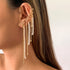Ingemark Long Tassel Geometric Imitation Pearl Chain Clip Earrings No Pierced Ear Cuff Cartilage Elegant Female Women Jewelry