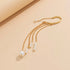 Ingemark Long Tassel Geometric Imitation Pearl Chain Clip Earrings No Pierced Ear Cuff Cartilage Elegant Female Women Jewelry