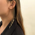 Ingemark Long Tassel Geometric Imitation Pearl Chain Clip Earrings No Pierced Ear Cuff Cartilage Elegant Female Women Jewelry