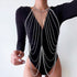 Multilayer Women Body Chain Harness Female Chest Chain Shiny Sexy Accessories Fashion Waist Jewelry Body Decoration