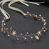 Gold Color Alloy Flower Headbands Artificial Pearl Hairbands Floral Headwear for Bride Wedding Women Girls Party Hair Jewelry