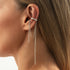 Korean Temperament Imitation Pearl Metal Chain Long Tassel C - Shaped No Ear Holes Earbone Clip for Women Clip Earrings Jewelry