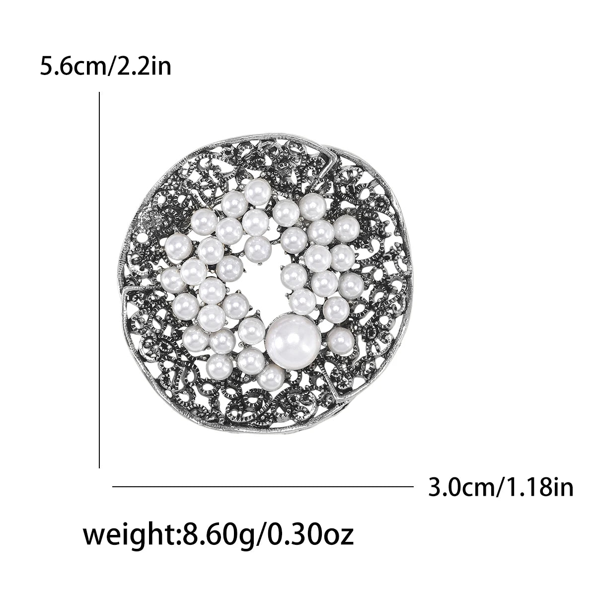 Beaut&Berry Vintage Pearl Wreath Brooches for Women Unisex Plant Pins Friends Party Gifts Banquet Jewellery Accessories
