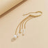 Ingemark Long Tassel Geometric Imitation Pearl Chain Clip Earrings No Pierced Ear Cuff Cartilage Elegant Female Women Jewelry