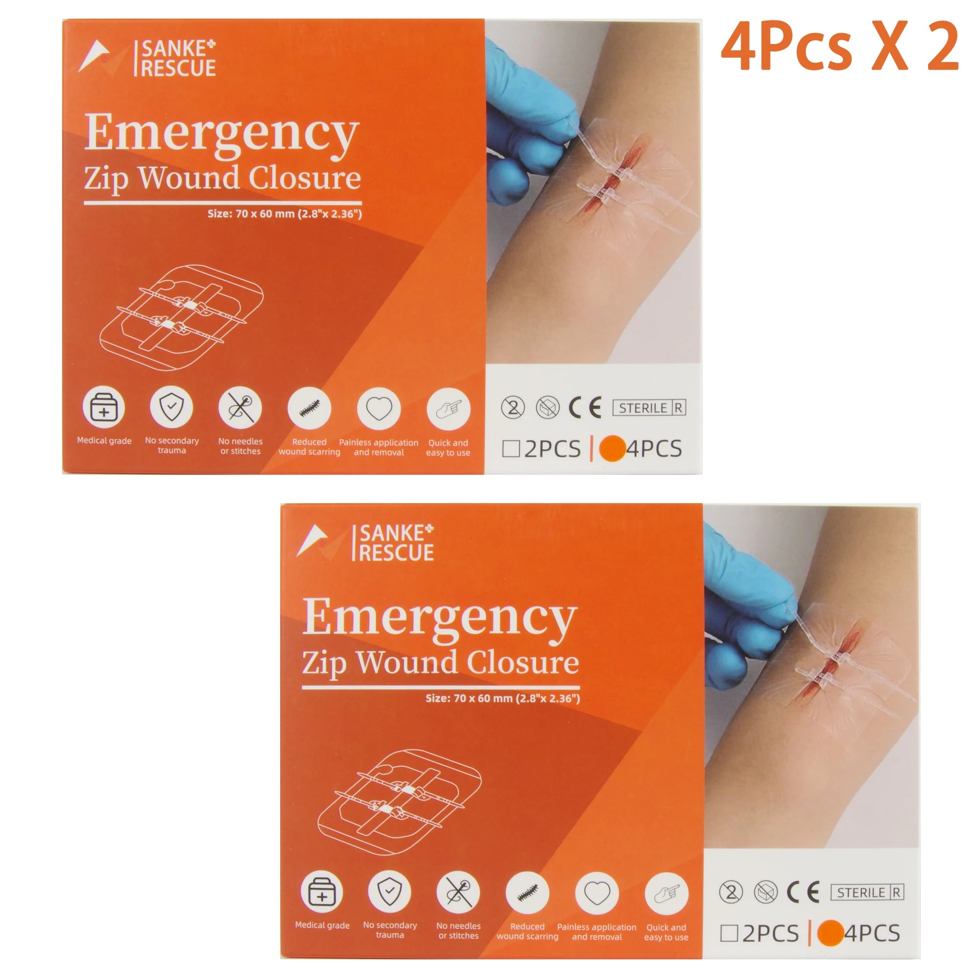 Zipper Pacemaker Closure Device 2-4PCS Zipper Painless Wound Closure Device Suture-free Wound Dressing ...