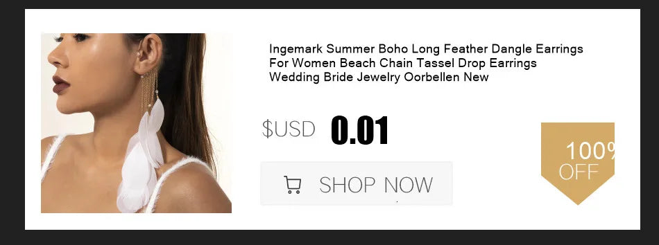 Ingemark Long Tassel Geometric Imitation Pearl Chain Clip Earrings No Pierced Ear Cuff Cartilage Elegant Female Women Jewelry