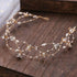 Gold Color Alloy Flower Headbands Artificial Pearl Hairbands Floral Headwear for Bride Wedding Women Girls Party Hair Jewelry