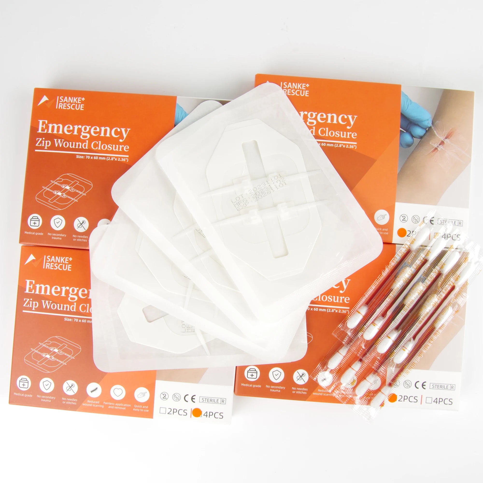 Zipper Pacemaker Closure Device 2-4PCS Zipper Painless Wound Closure Device Suture-free Wound Dressing ...