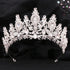 Gold Color Champagne Royal Queen Rhinestone Wedding Crown for Women Crystal Banquet Tiara Party Costume Hair Jewelry Accessories