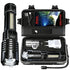 High Power LED Flashlights With Display Screen Zoom Tactical Torch Portable Rechargeable Lamp with Emergency Side Light Lantern