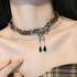 2024 New Vintage Necklace Double-Deck Pearl Tiger-Eye Luxury Court Style Unisex Choker for Women Men Couple Jewelry