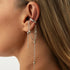 Korean Temperament Imitation Pearl Metal Chain Long Tassel C - Shaped No Ear Holes Earbone Clip for Women Clip Earrings Jewelry