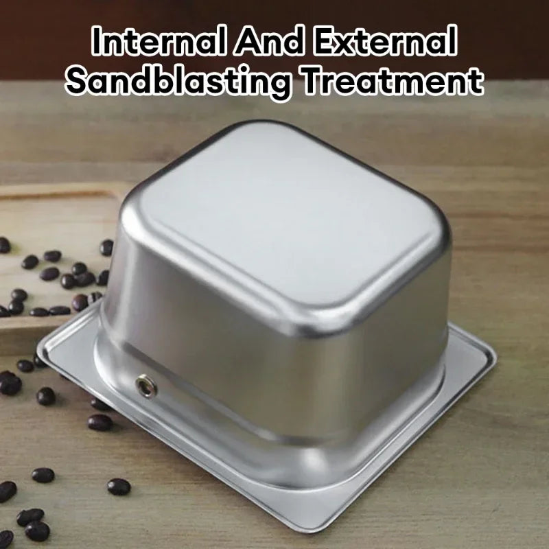 Large Capacity Coffee Knock Box Stainless Steel Coffee Shop Espresso Dump Bin Anti-slip Grind Waste Bin Coffee Grounds Bucket