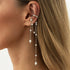 Korean Temperament Imitation Pearl Metal Chain Long Tassel C - Shaped No Ear Holes Earbone Clip for Women Clip Earrings Jewelry