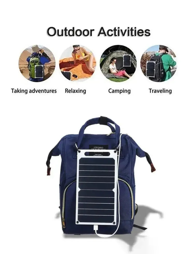 Solar Panel 30W  USB Type-C Waterproof Outdoor Hiking Camping Portable Battery Mobile Phone Charging Bank  Charging Panel  6.8V