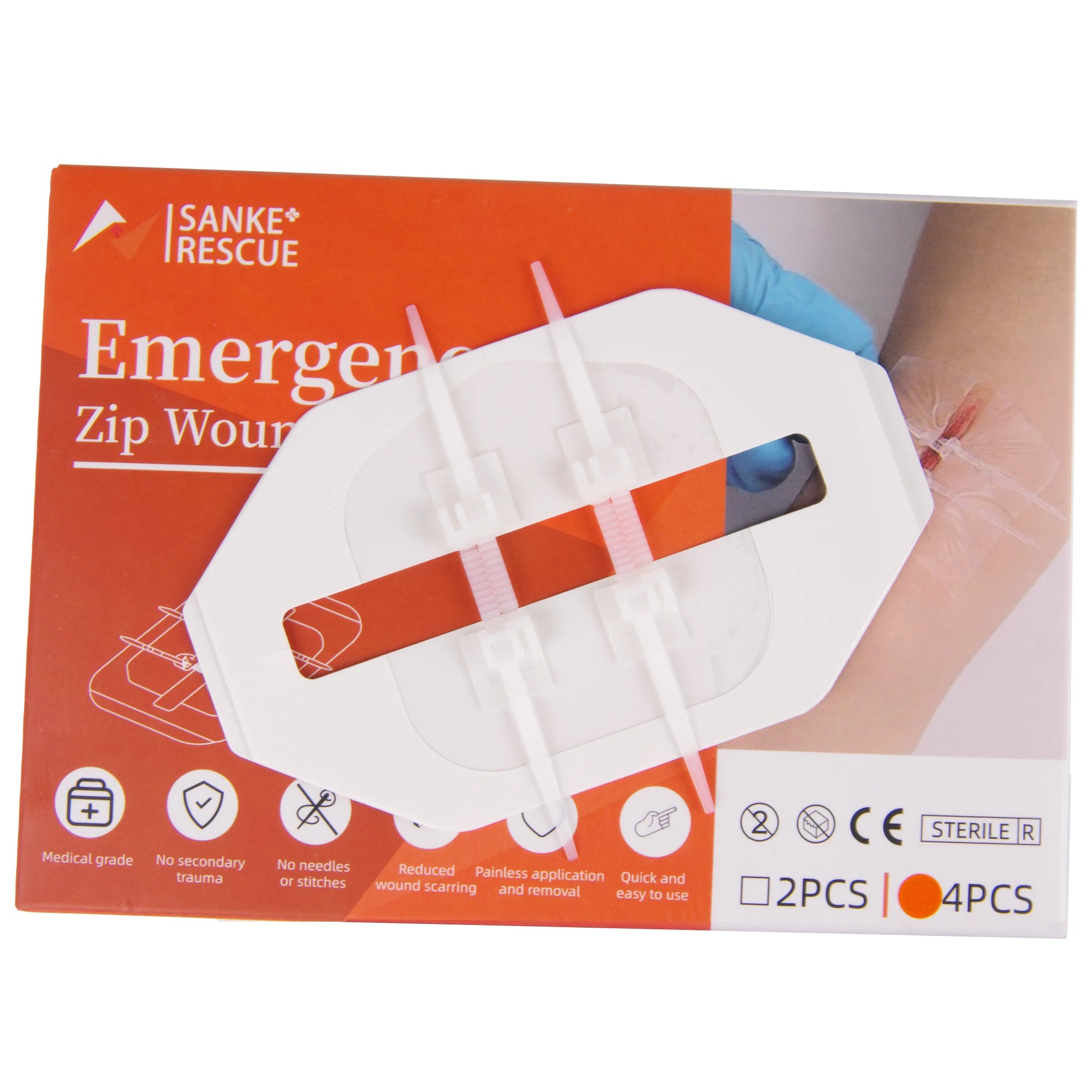Zipper Pacemaker Closure Device 2-4PCS Zipper Painless Wound Closure Device Suture-free Wound Dressing ...