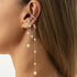 Korean Temperament Imitation Pearl Metal Chain Long Tassel C - Shaped No Ear Holes Earbone Clip for Women Clip Earrings Jewelry