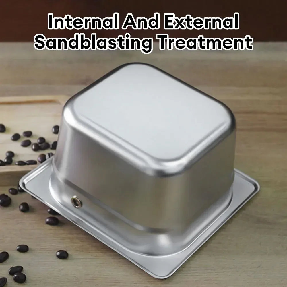 Large Capacity Coffee Knock Box Stainless Steel Coffee Shop Espresso Dump Bin Anti-slip Grind Waste Bin Coffee Grounds Bucket