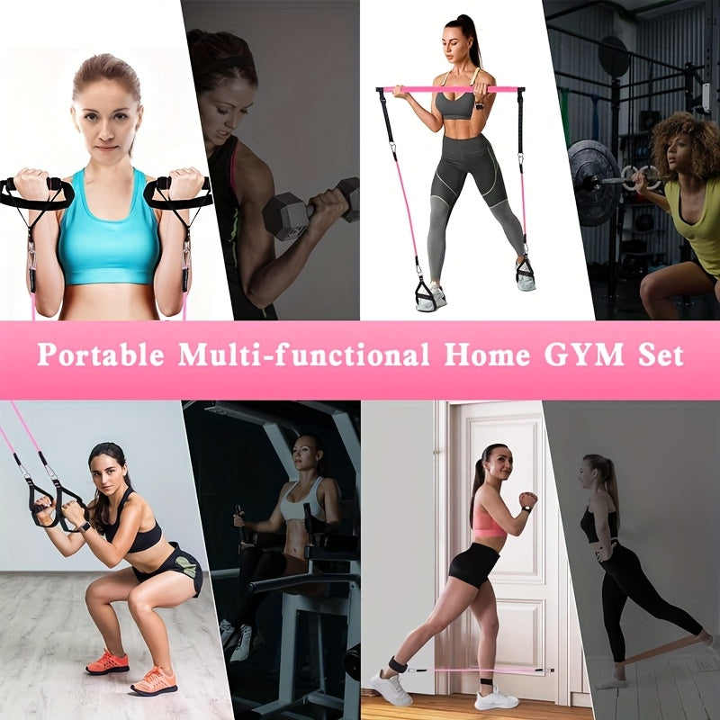 12pcs Pilates Bar Kit with 4 Resistance Bands (160LBS) for Home Gym, Yoga, Squats, And Full Body Shaping - Workout for Legs, Glutes, Waist, And Arms