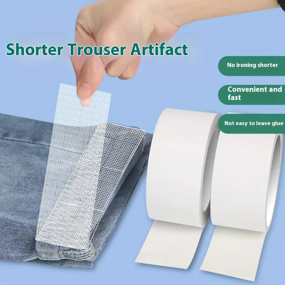 [No Sewing | No Ironing] No Sewing No Ironing Pants Hem Tool | 1 Roll Self-Adhesive Fixed Stickers | Leg Clip Buckle Too Long Adjustment
