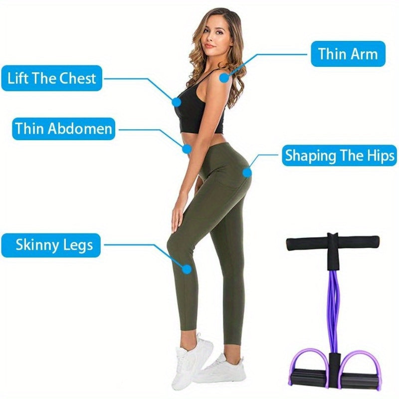 Upgraded High-Tension Resistance Band Six-Tube - Ergonomic Design, Durable Purple Resistance Bands, Suitable for Home Gym, Cardio Exercise, and Strength Training, Exercise Accessory, Fashionable Sports Equipment, Comfortable