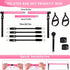 12pcs Pilates Bar Kit with 4 Resistance Bands (160LBS) for Home Gym, Yoga, Squats, And Full Body Shaping - Workout for Legs, Glutes, Waist, And Arms