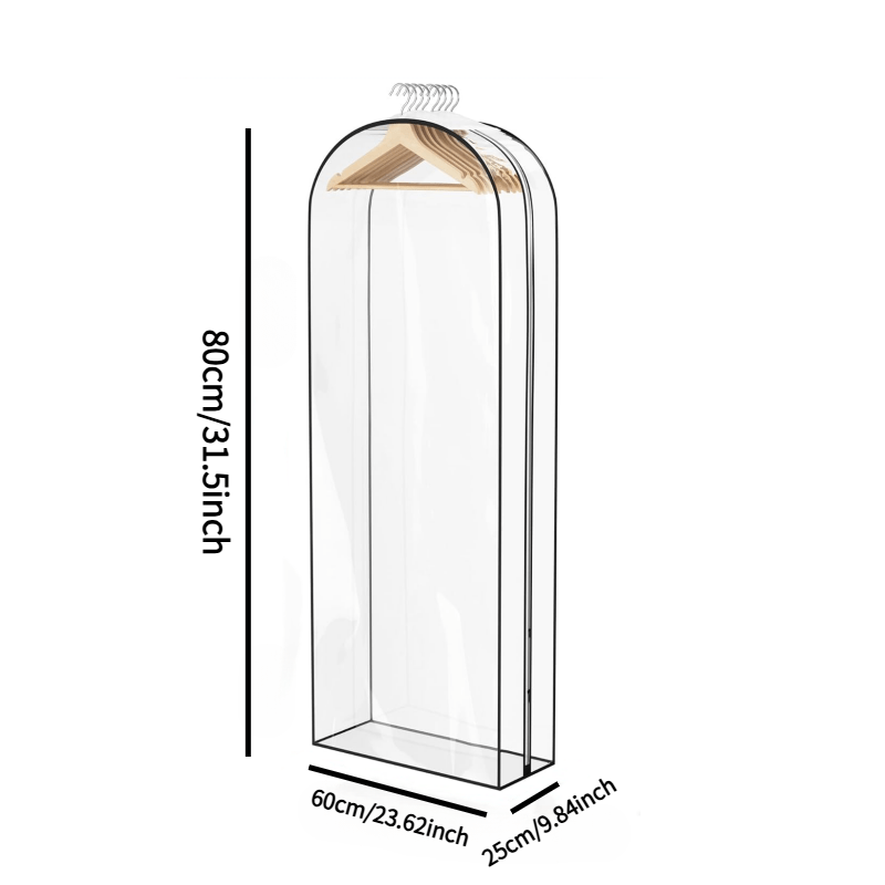 Garment Bags Designed for Hanging Apparel, Closet Storage Solutions for Coats, Jackets, And Shirts - Sturdy Plastic Wardrobe Protectors Featuring a Zipper Closure, Clothing Storage Options | Decorative Garment Bag | Robust Pl