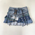 Y2k mini pleated denim skirt upcycled reworked