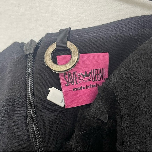 Save the queen mixed media black skirt size S