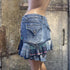 Y2k mini pleated denim skirt upcycled reworked