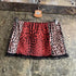 Y2K cheetah leopard mini skirt with sequins and lace upcycled