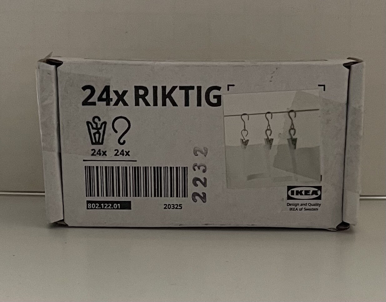 Pack of 24 - Ikea RIKTIG Curtain Hook with Clip, Stainless Steel 802.122.01 NEW