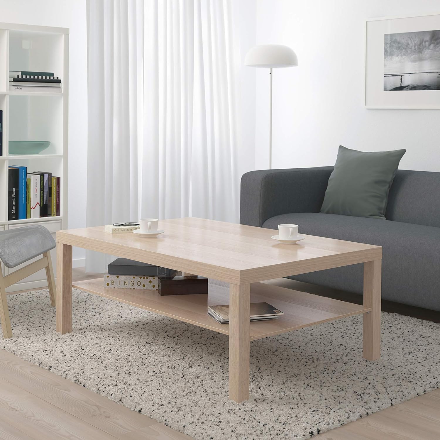 LACK Coffee Table, White Stained Oak Effect, 118x78cm