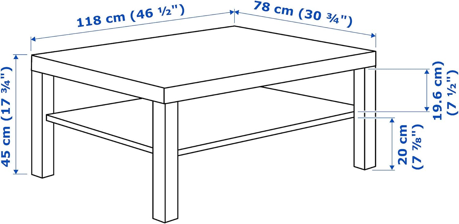 LACK Coffee Table, White Stained Oak Effect, 118x78cm