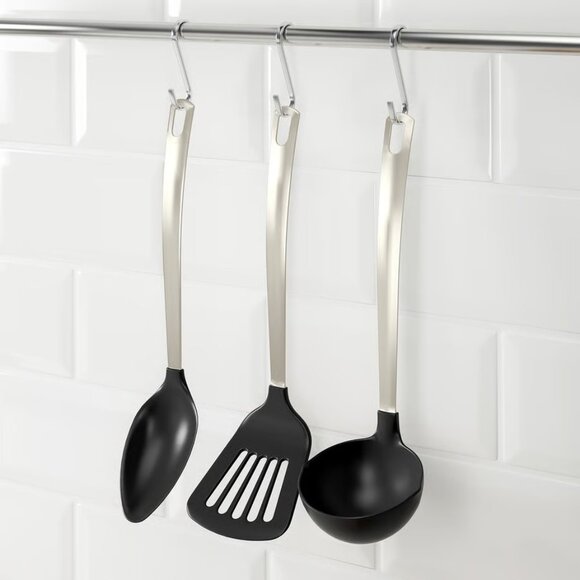 Ikea  3-piece kitchen utensil set, black/stainless steel