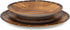 Godinger Dinnerware Set with 4 Dinner Plates, 4 Salad Plates, 4 Flat Bowls- 12 Piece Set, Brown Porcelain
