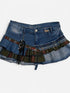 upcycled reworked Y2k mini pleated denim skirt