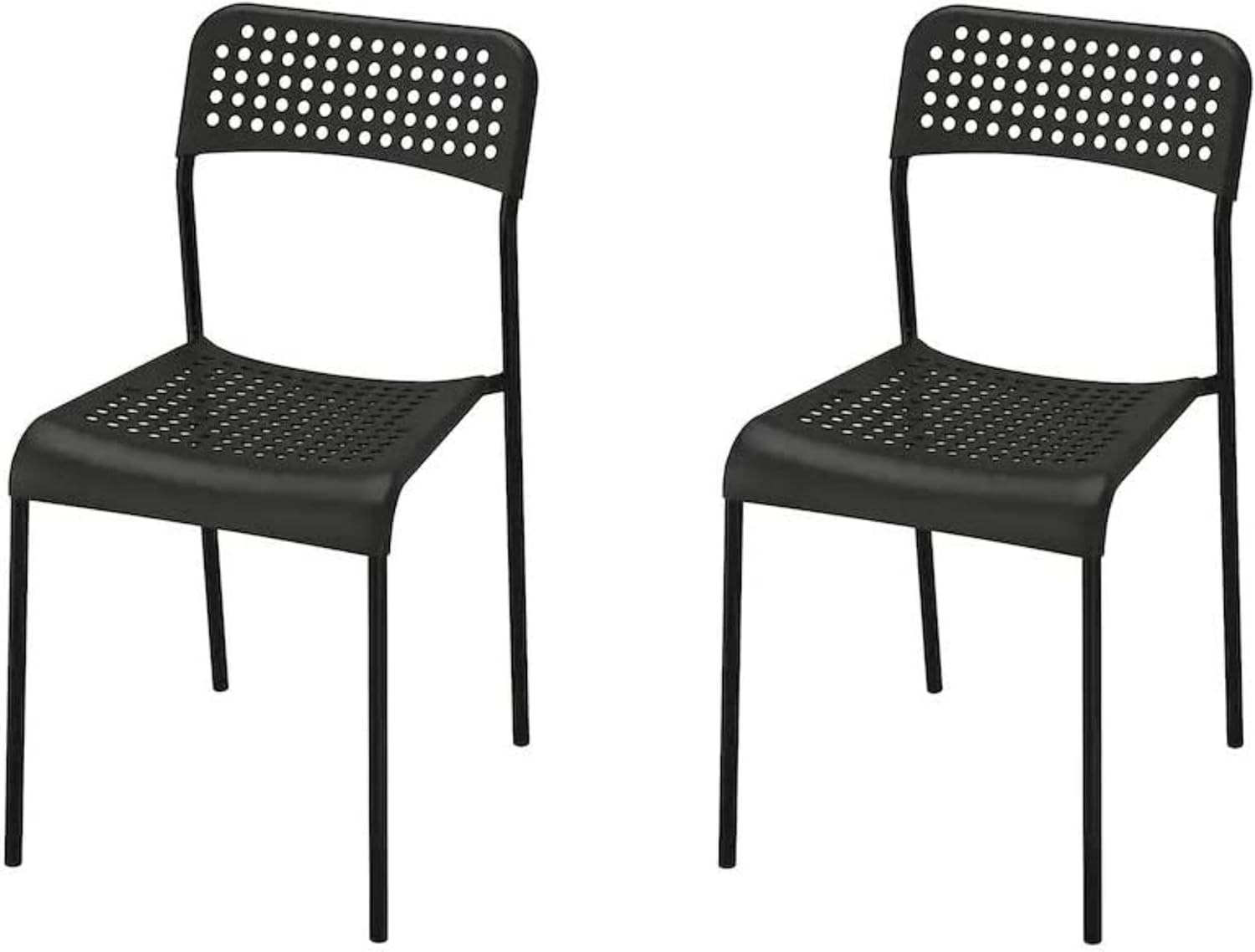 Ikea ADDE Chair, Black,(Pack of 2)