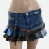 upcycled reworked Y2k mini pleated denim skirt