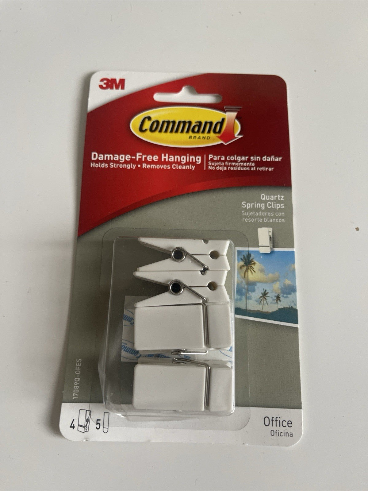 Command Strips Spring, 4 Clips/5 Strips 1 Pack