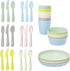 Ikea Kalas BPA Free Plastic Kids Tableware Set - Bowl, Plate, Cup and Cutlery - Pastel Colours
