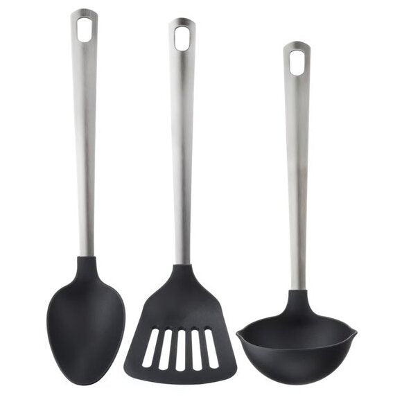 Ikea  3-piece kitchen utensil set, black/stainless steel