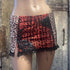 Y2K cheetah leopard mini skirt with sequins and lace upcycled